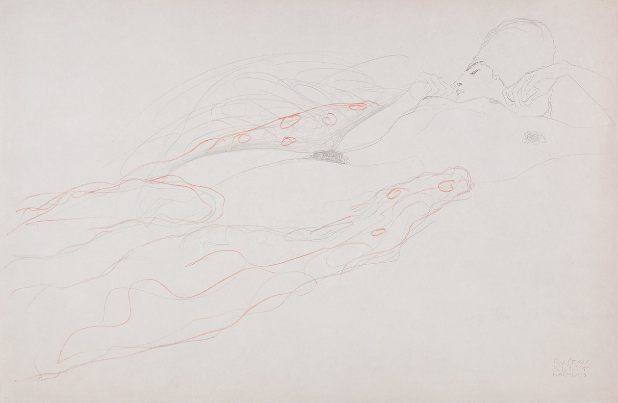 Reclining Nude by Gustav Klimt