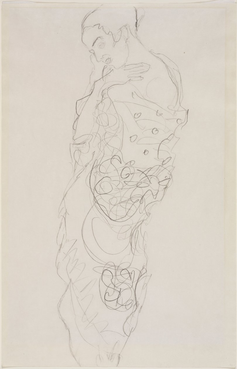Woman in Kimono, Left Shoulder Bare by Gustav Klimt