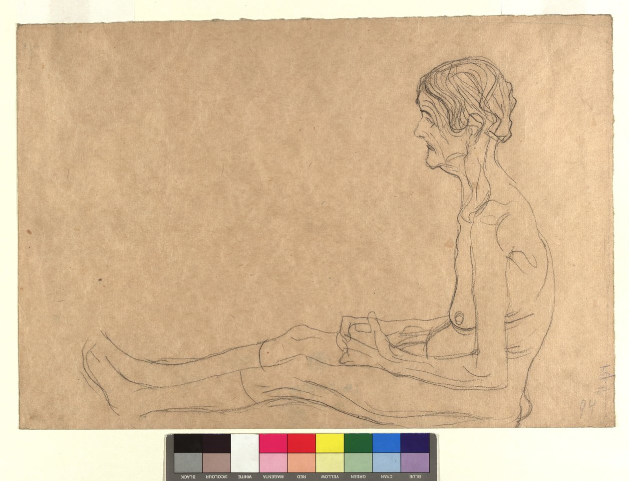 Nude Study of a Seated Old Woman by Gustav Klimt