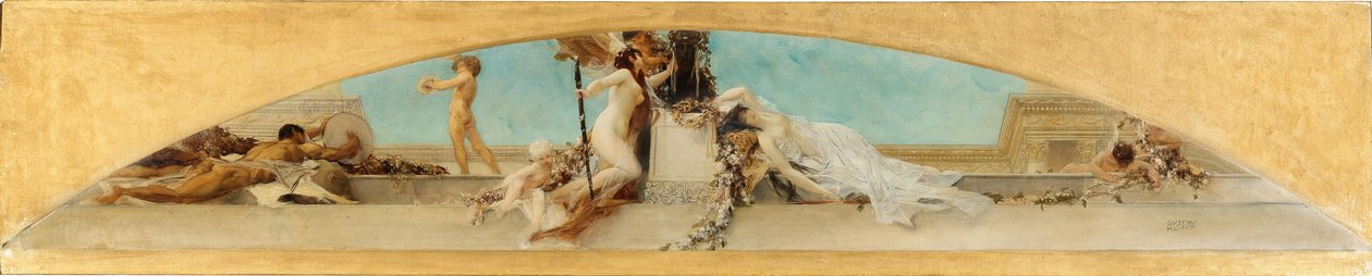 Altar of Dionysus. Study for the Ceiling Painting of the Burgtheater, Vienna, 1886 by Gustav Klimt