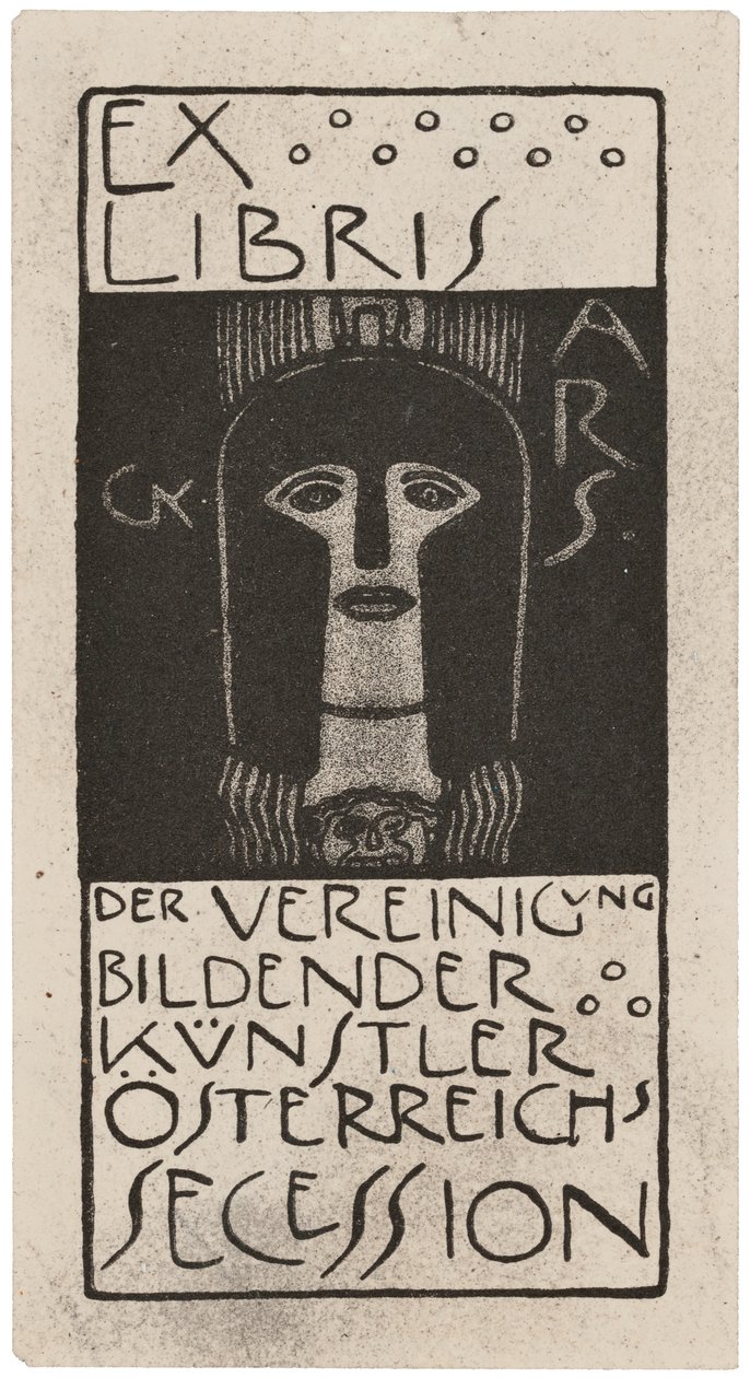 Bookplate from Ver Sacrum, Published 1898-99 by Gerlach, Schenk and Seeman by Gustav Klimt