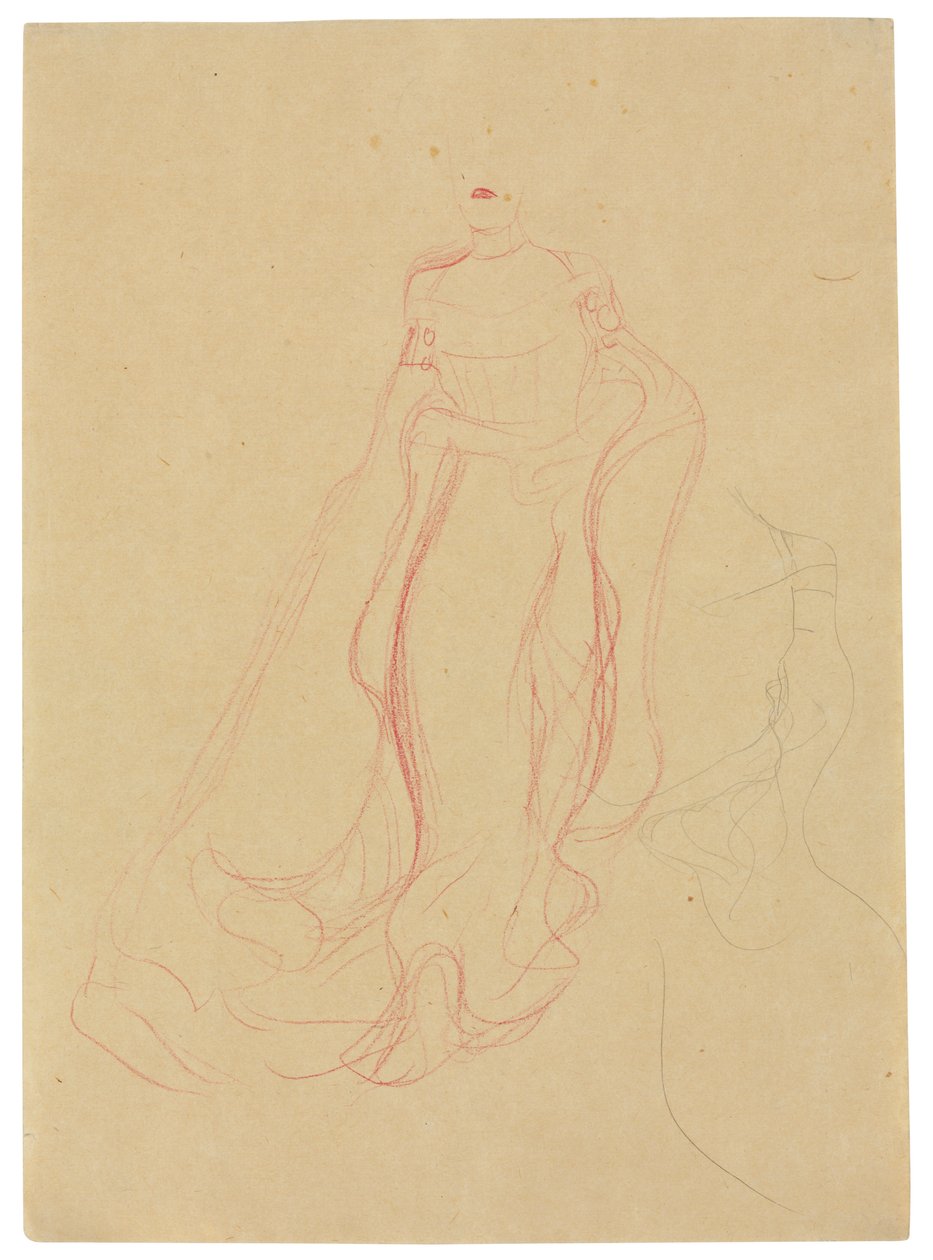 Costume Study with Hands Clasped Together by Gustav Klimt