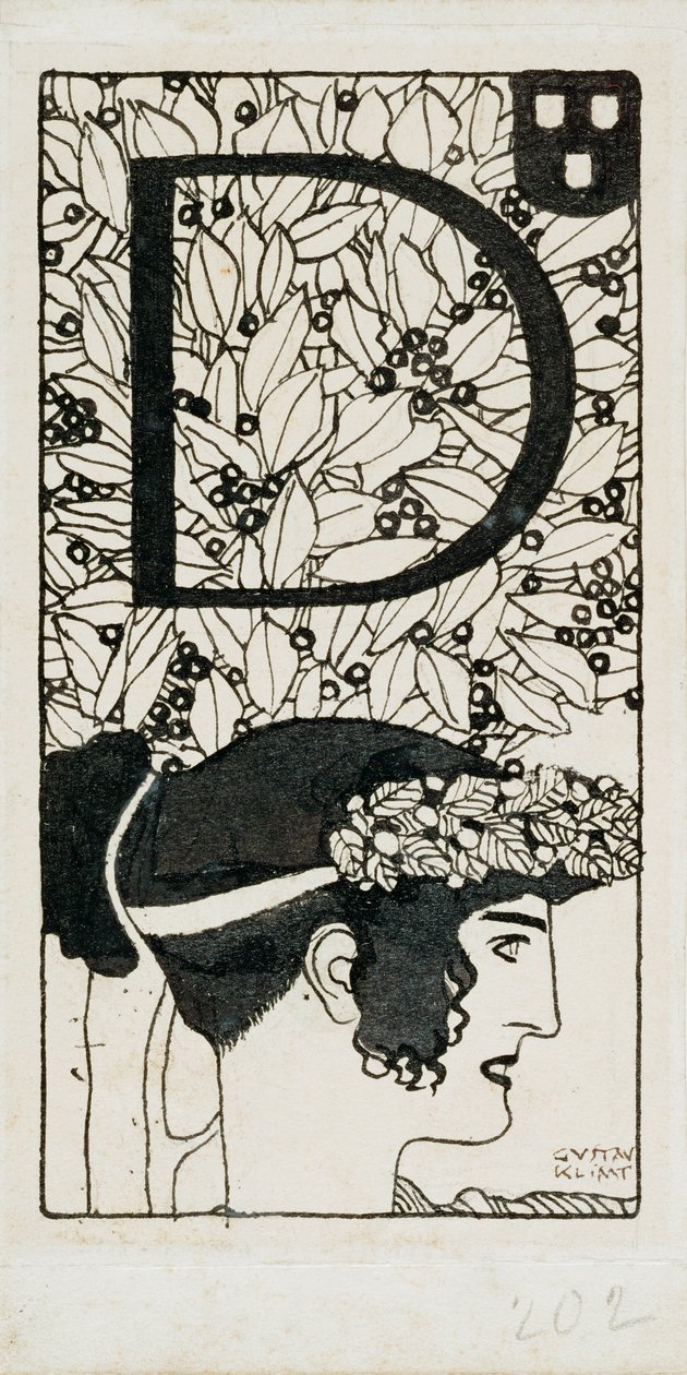 Initial D, Used in the Third Issue of Ver Sacrum, the Magazine of the Art Nouveau Secession Movement in Austria by Gustav Klimt