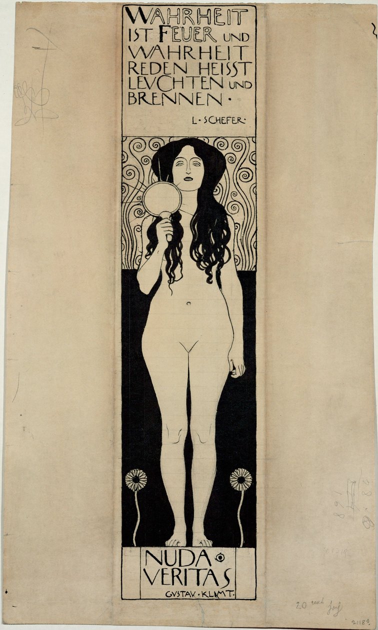 Nuda Veritas, Study for a Later Oil Painting by Gustav Klimt