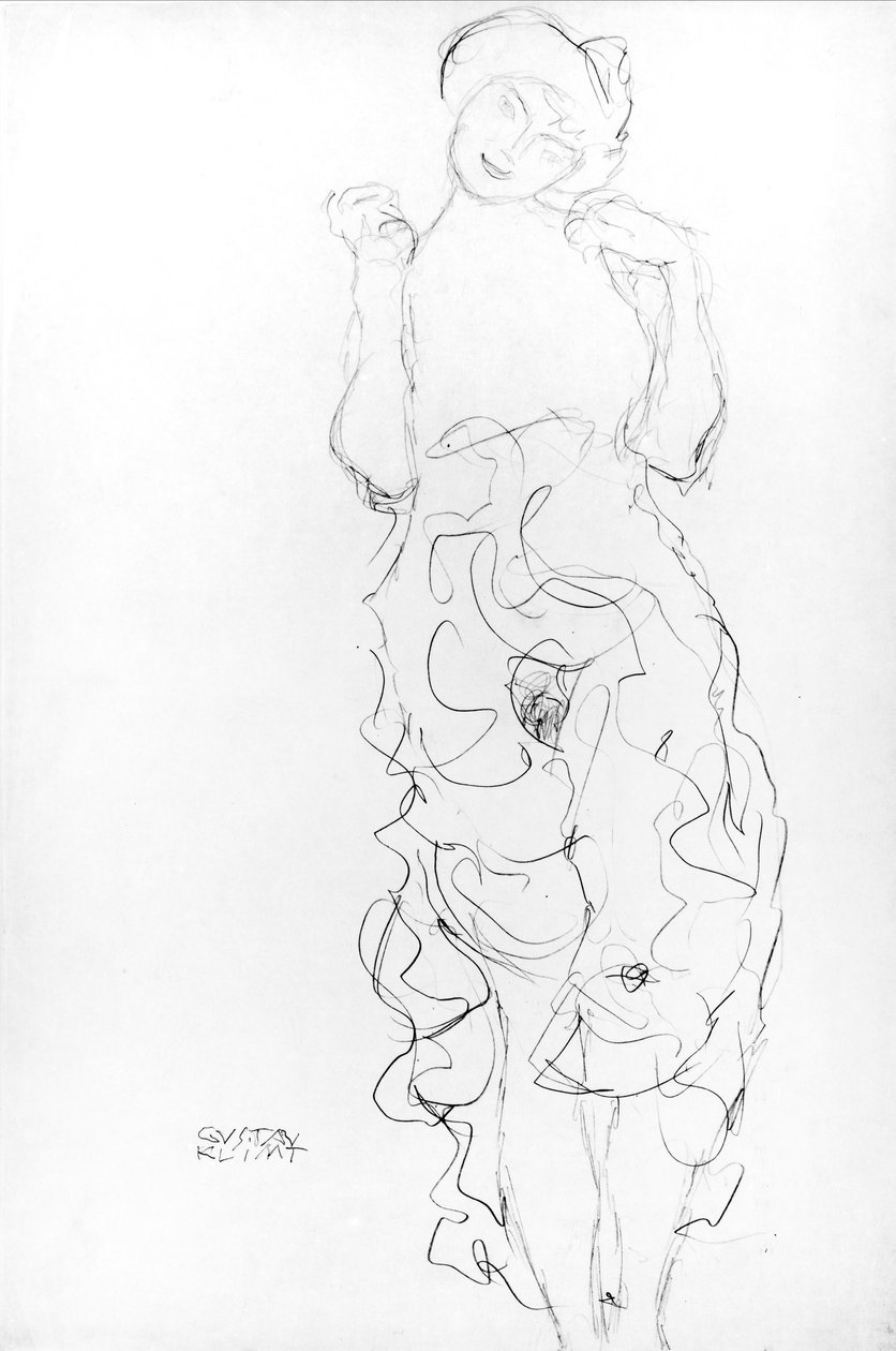 Standing Nude with Arms Raised, c.1917/18 by Gustav Klimt