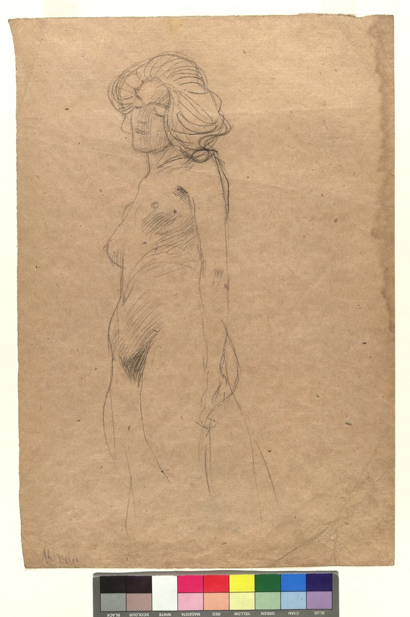 Female Nude Facing Left by Gustav Klimt