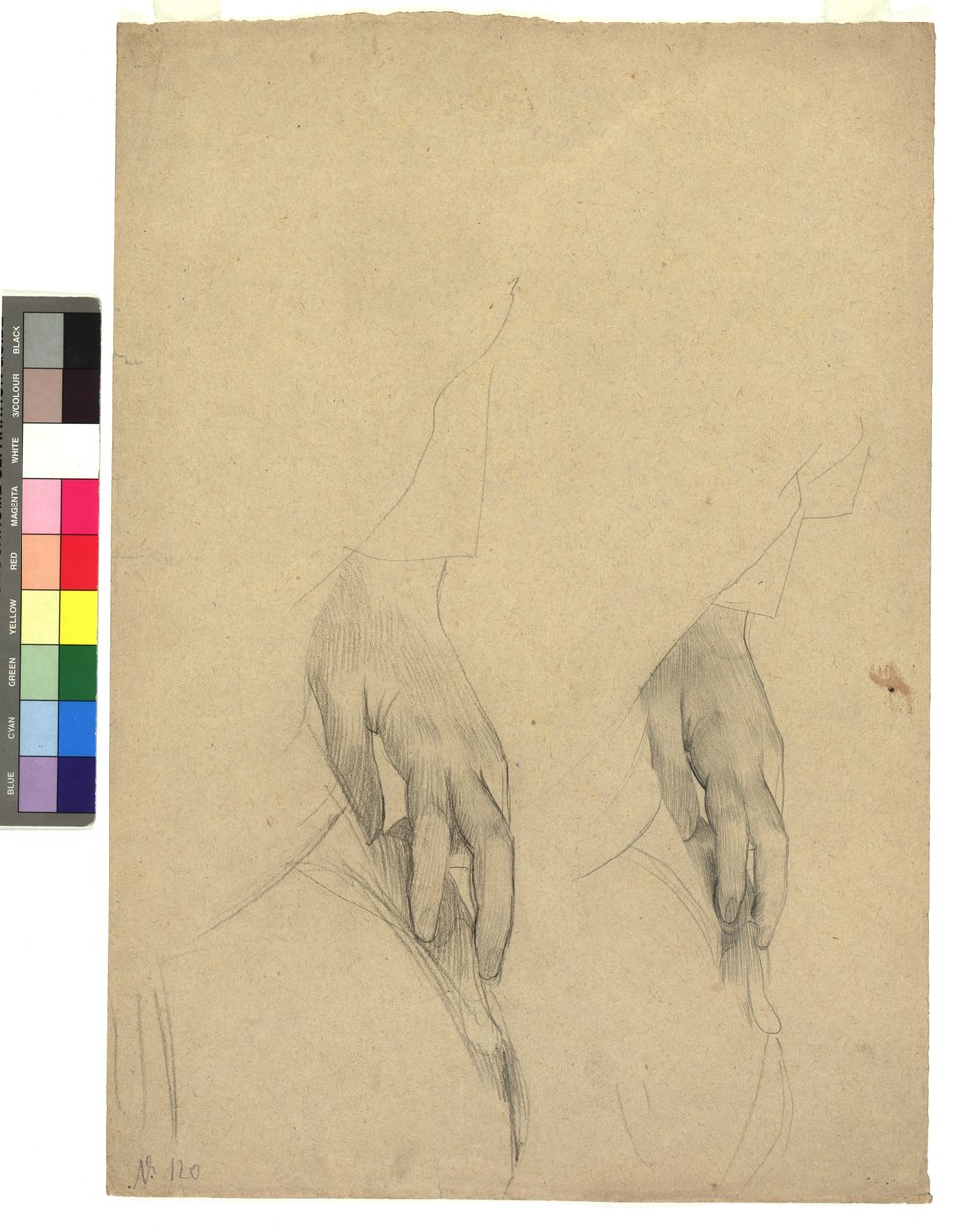 Two Hand Studies, Fingers Placed on Ear by Gustav Klimt