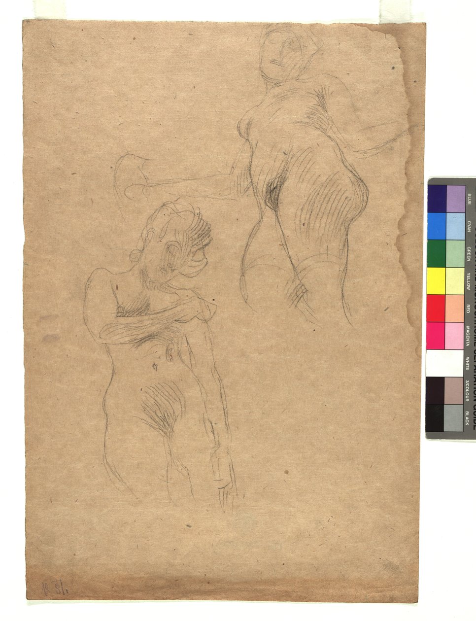 Two Studies of Female Nudes by Gustav Klimt