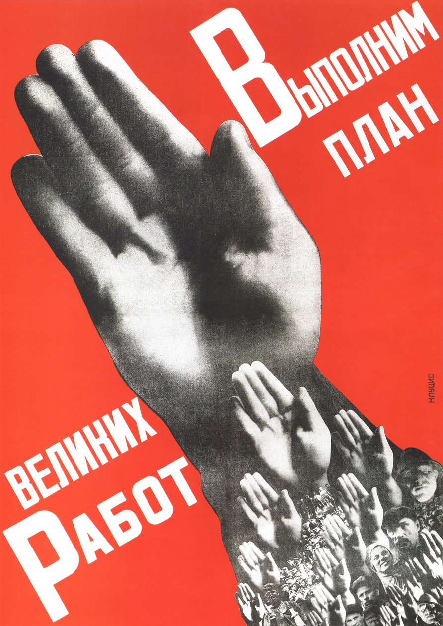 Let Us Fulfill the Plan of the Great Projects Poster by Gustav Klutsis