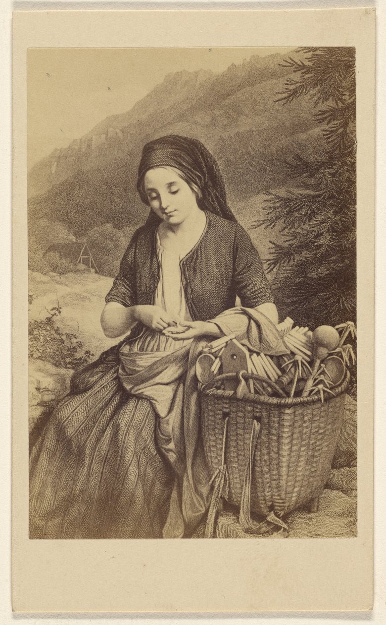 Female dealer in wooden wares made in the Harz by Meyerheim by Gustav Schauer