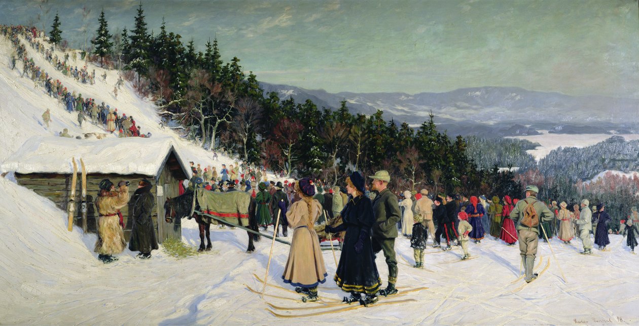 Ski Competition in Fjelkenhill by Gustav Wentzel