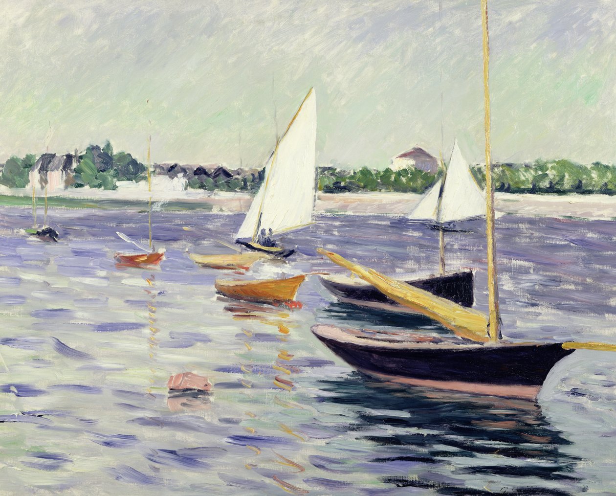 Sailing Boats at Argenteuil, 1891 by Gustave Caillebotte