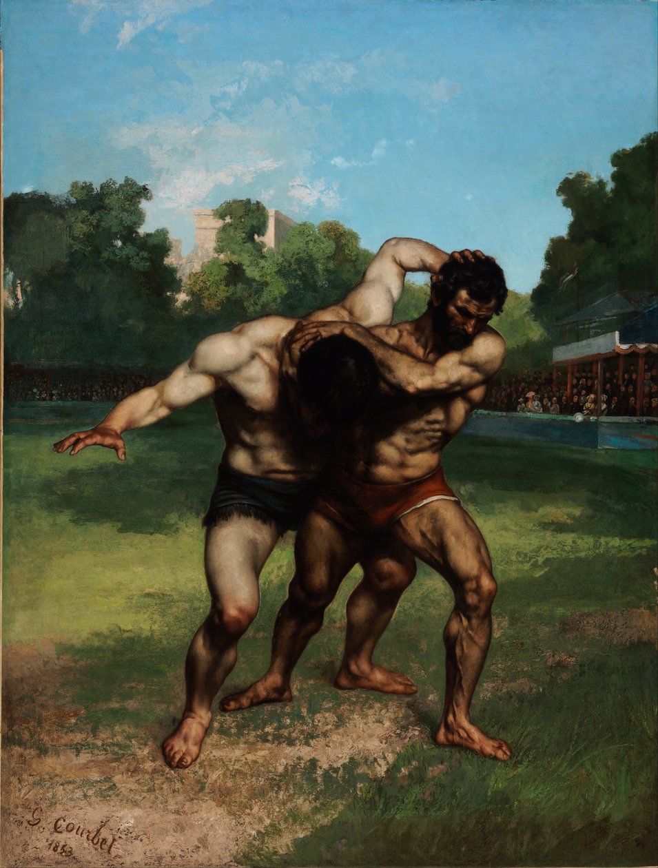 The Wrestlers by Gustave Courbet