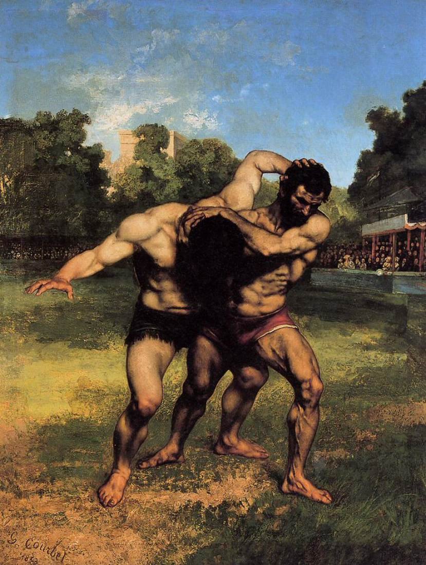 The Wrestlers by Gustave Courbet