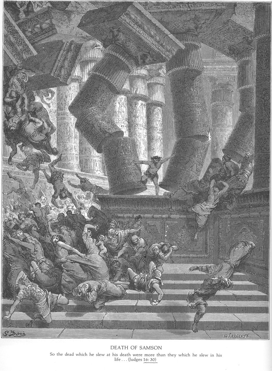 Gustave Doré. The Death of Samson by Gustave Dore