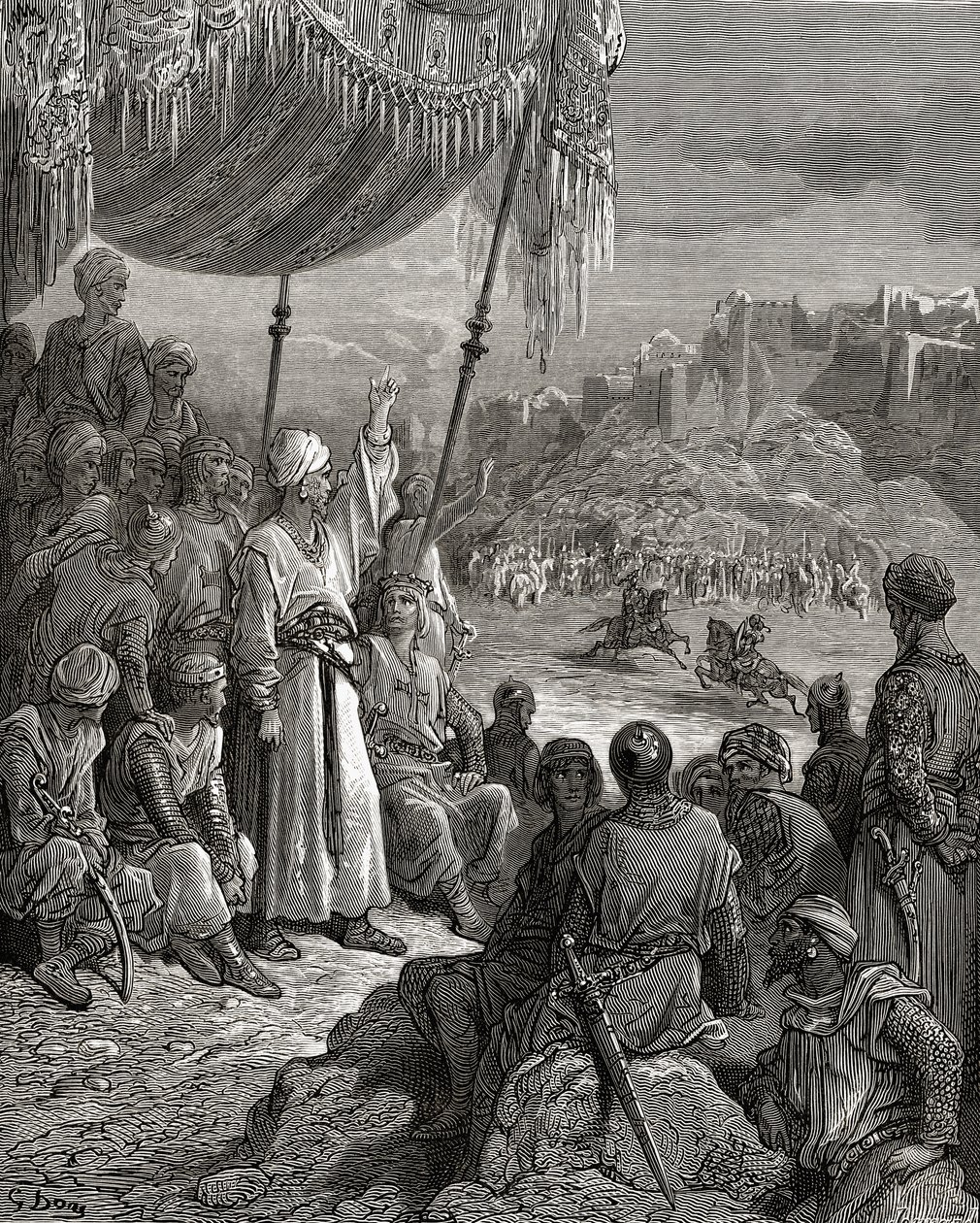 A Friendly Tournament during the Third Crusade in 1189, illustration from 