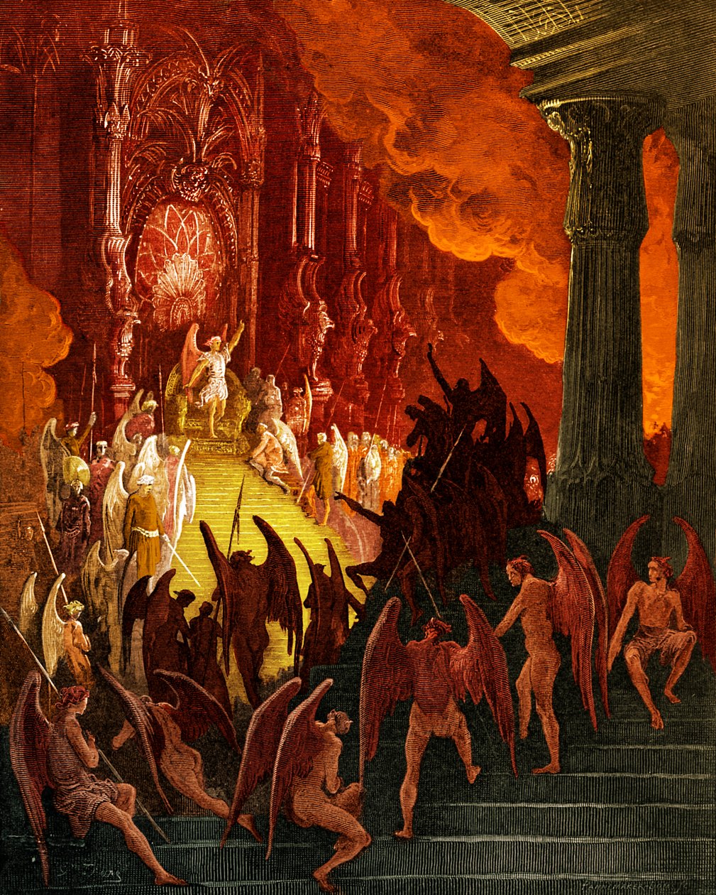 Satan And Beelzebub From Paradise Lost by Gustave Dore