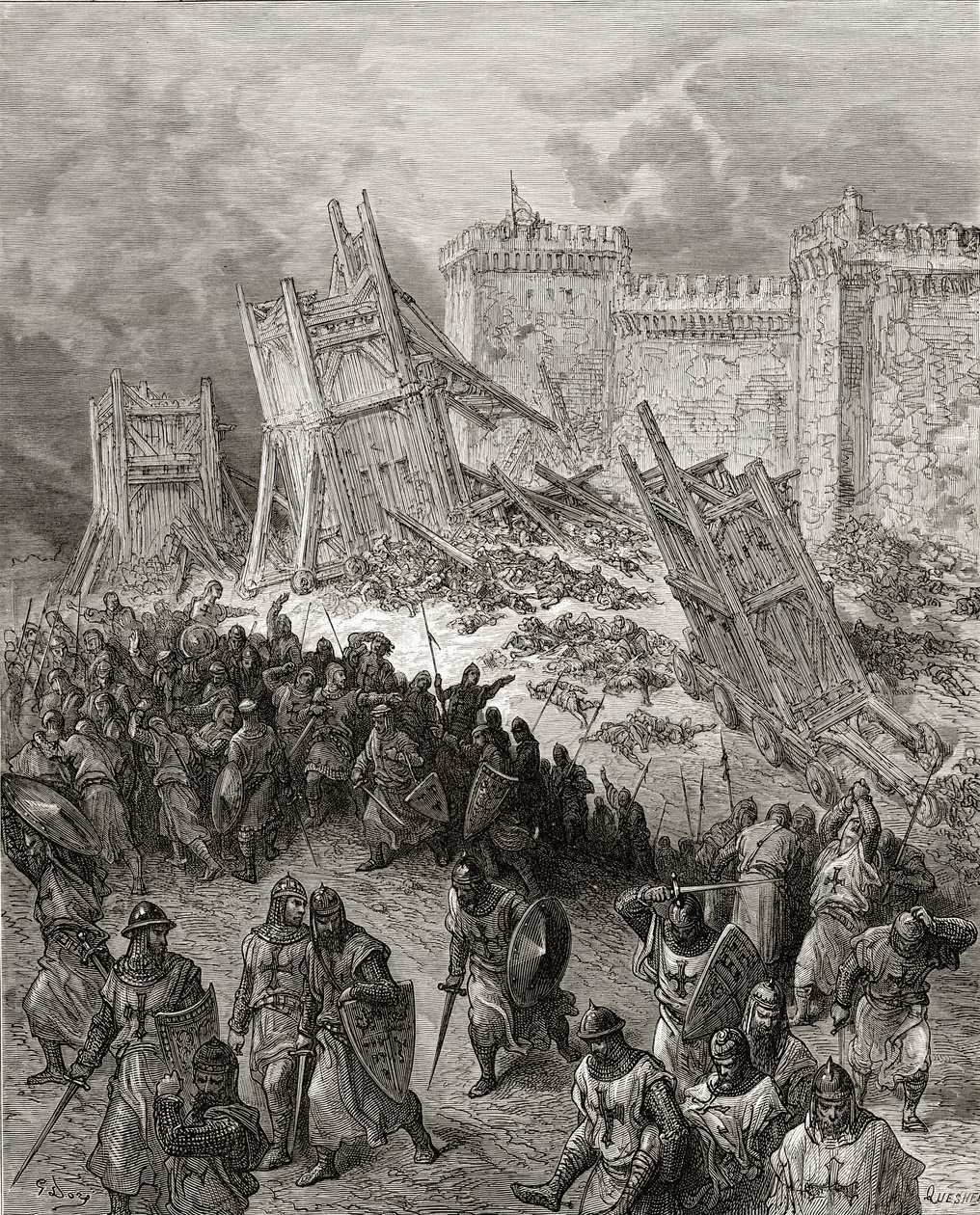 Second assault of Jerusalem by the Crusaders repulsed, illustration from 