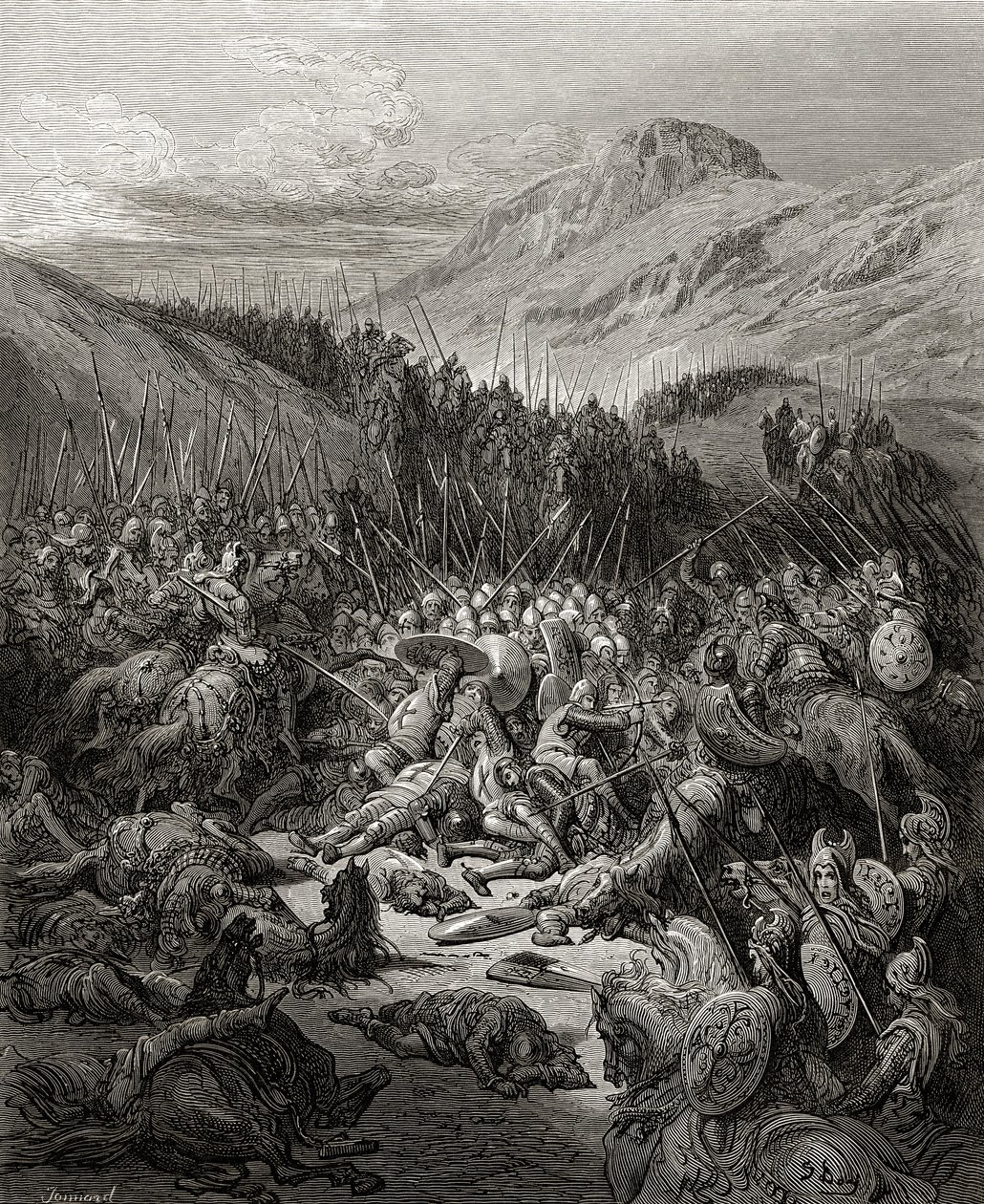 The Battle of Arsuf in 1191, illustration from 