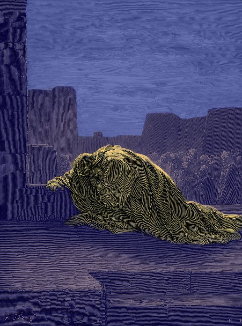 The Prophet Ezra Praying - Bible by Gustave Dore