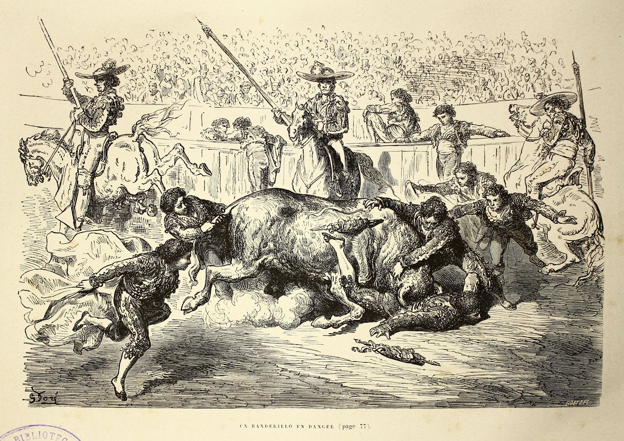 A Banderillero in Danger by Gustave Dore