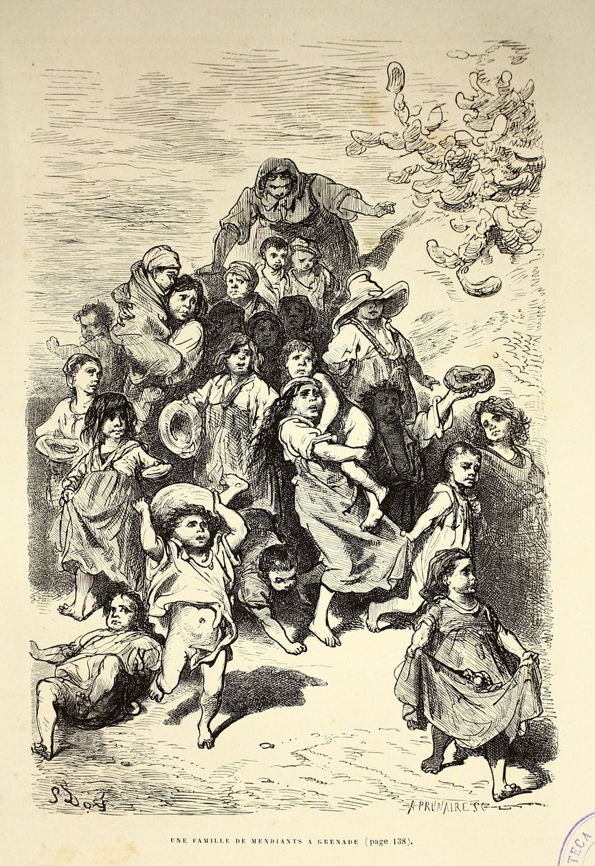 A Family of Beggars in Granada by Gustave Dore