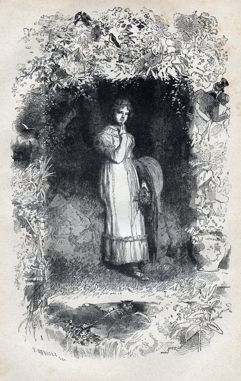 Portrait of Fantine in Love by Tholomyes - Illustration by Gustave Brion for 