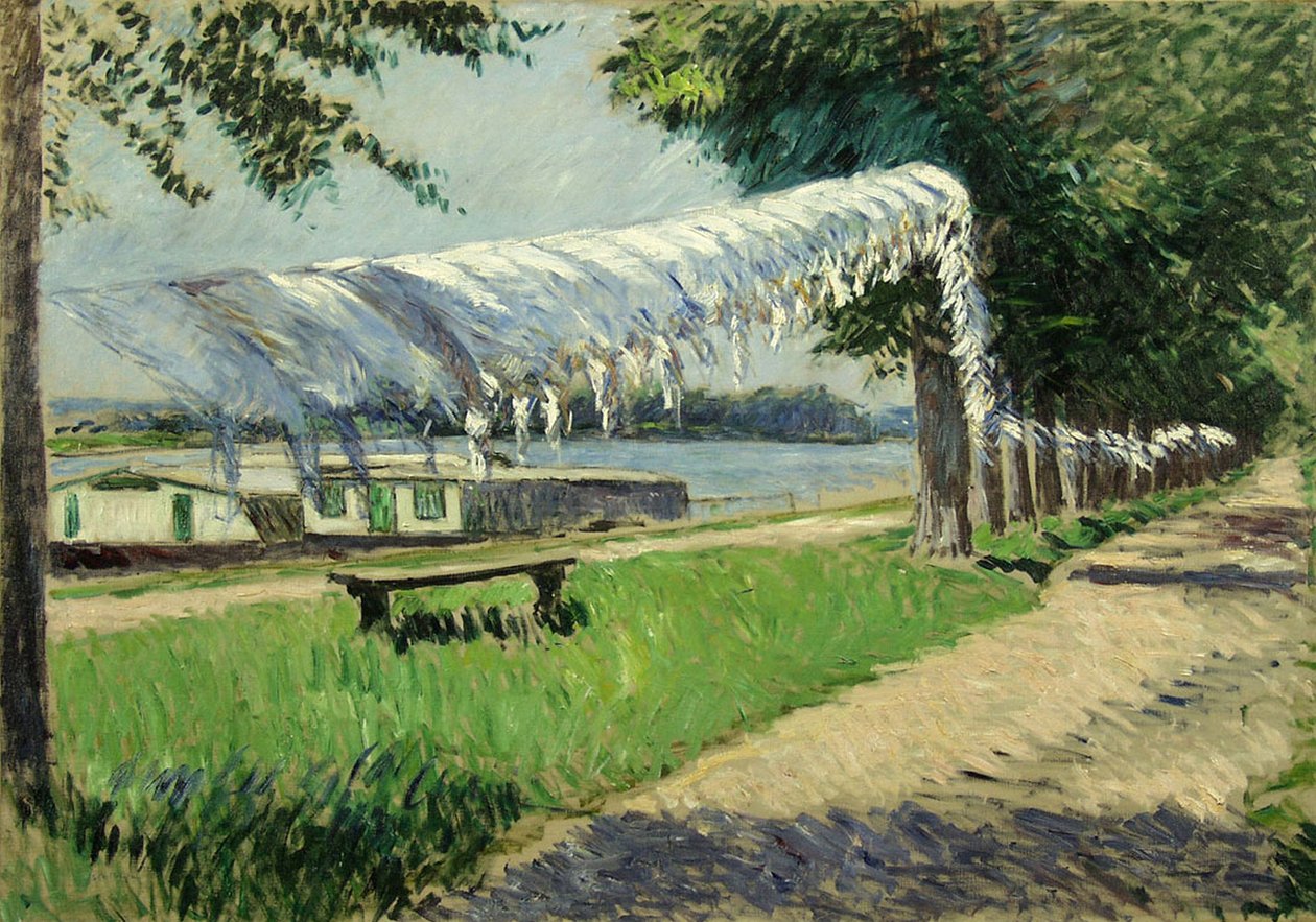 Drying Laundry at the Bank of the Seine, Petit Gennevilliers by Gustave Caillebotte