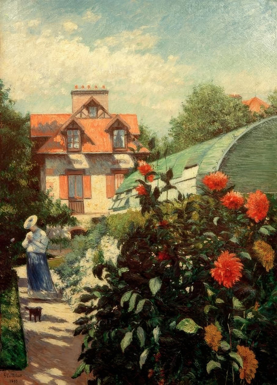 The Garden, Petit Gennevilliers (The Dahlias, Garden of Petit) by Gustave Caillebotte
