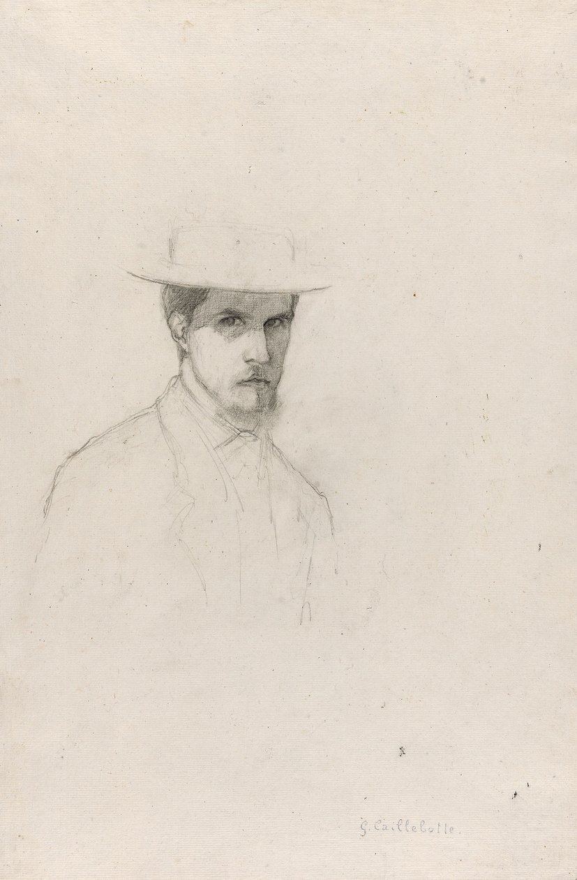 Self-Portrait with a Hat by Gustave Caillebotte
