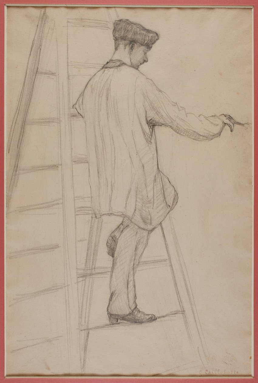 Study for House Painters: Man on a Ladder by Gustave Caillebotte