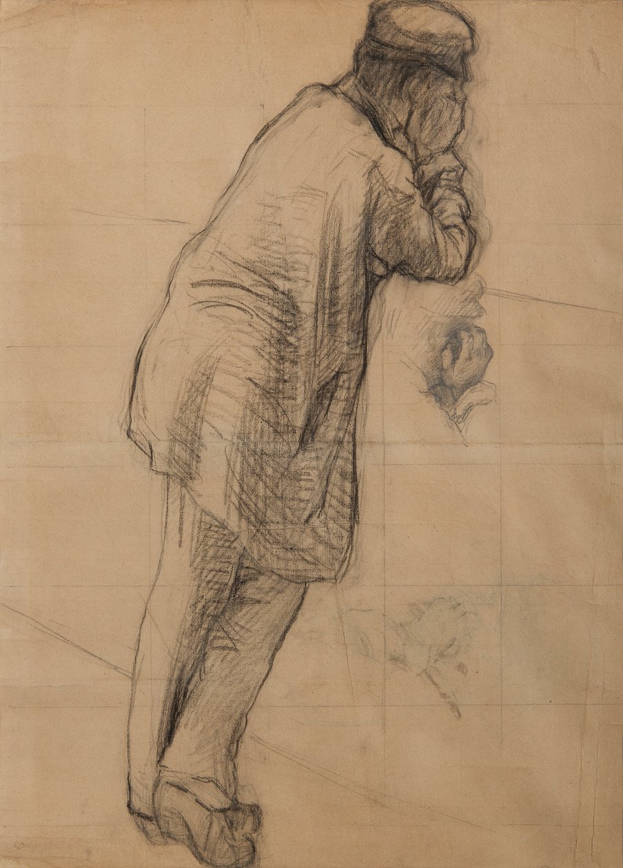 Study for The Pont de l’Europe: Man Leaning on His Elbows c. 1876 by Gustave Caillebotte