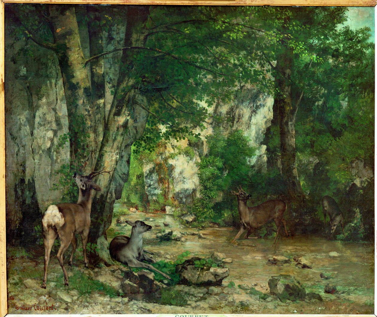 Deer Reserve at Plaisir Fontaine by Gustave Courbet
