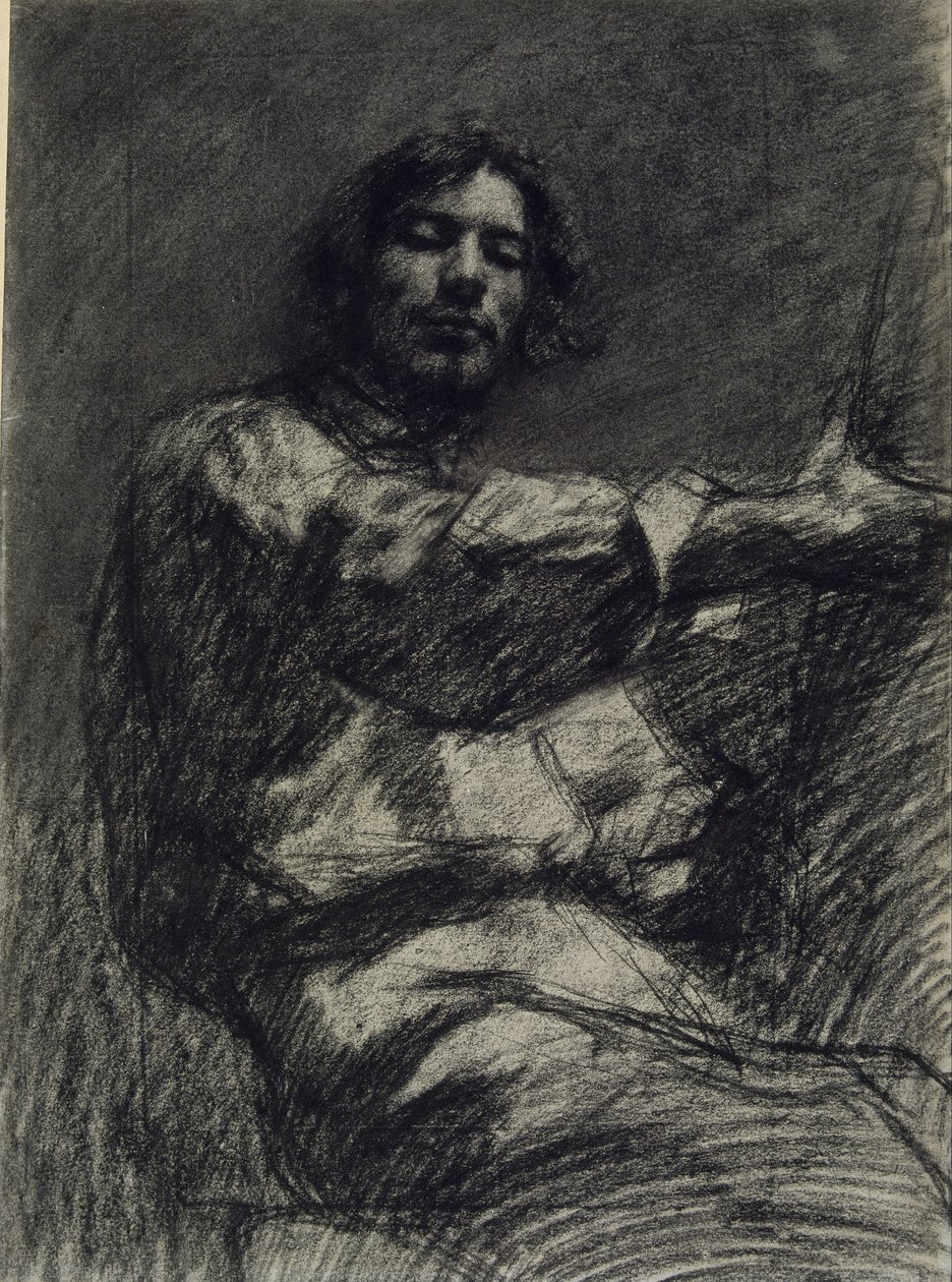 Young Man Sitting, Study. Self-Portrait Said at the Easel by Gustave Courbet