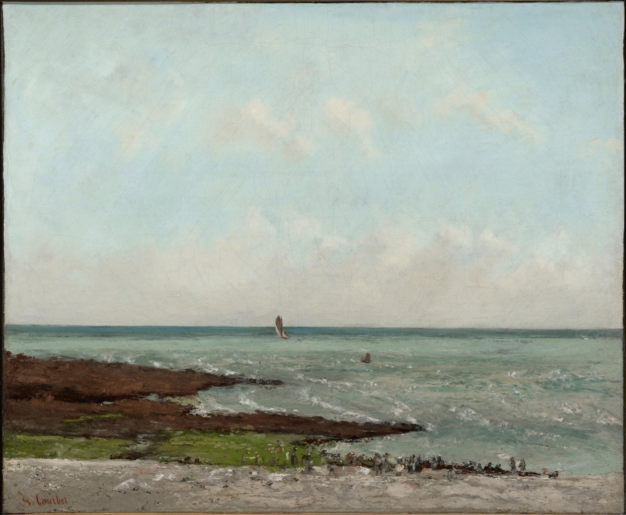 Laundresses at Low Tide, Étretat by Gustave Courbet