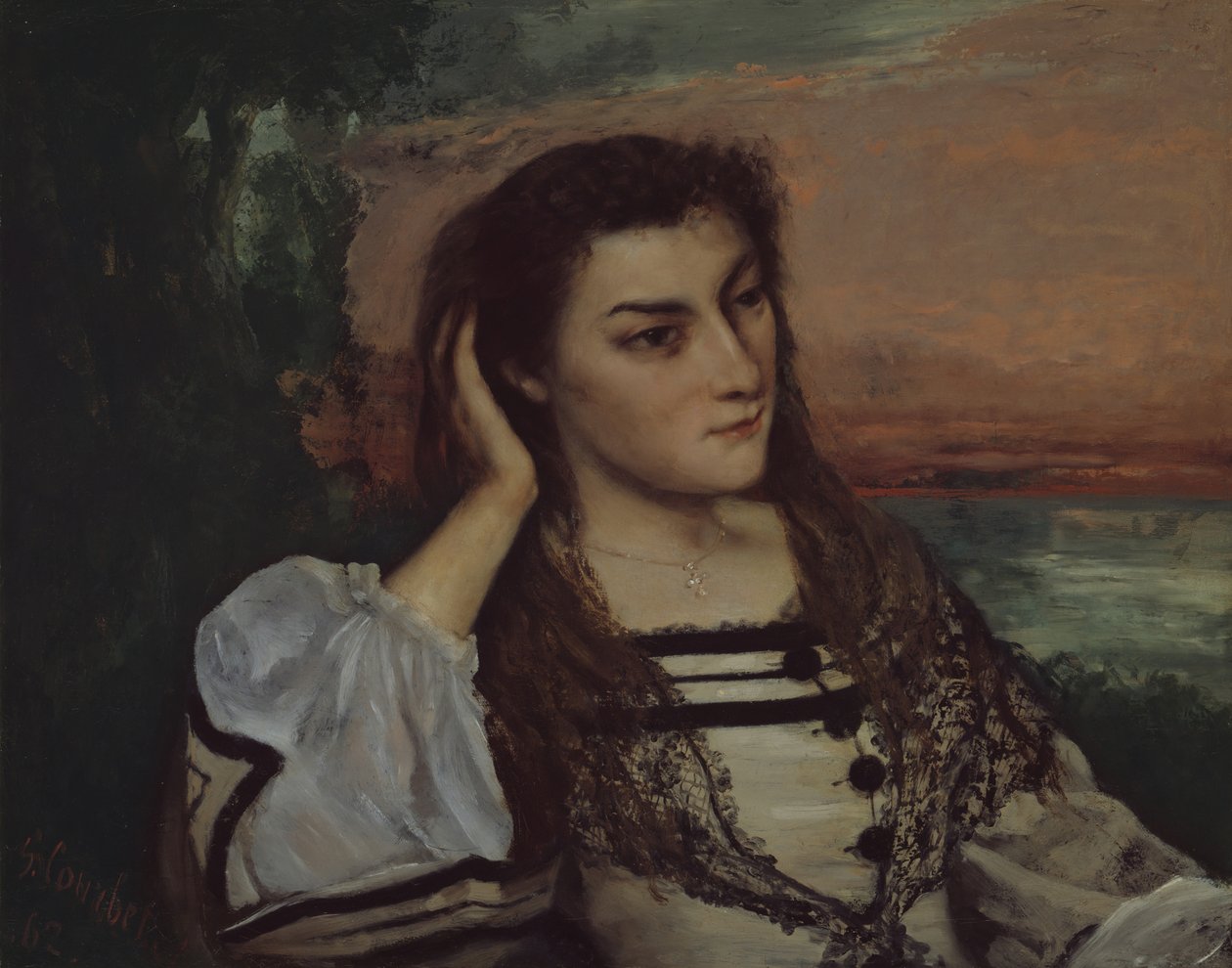 Reverie Portrait of Gabrielle Borreau, 1862 by Gustave Courbet