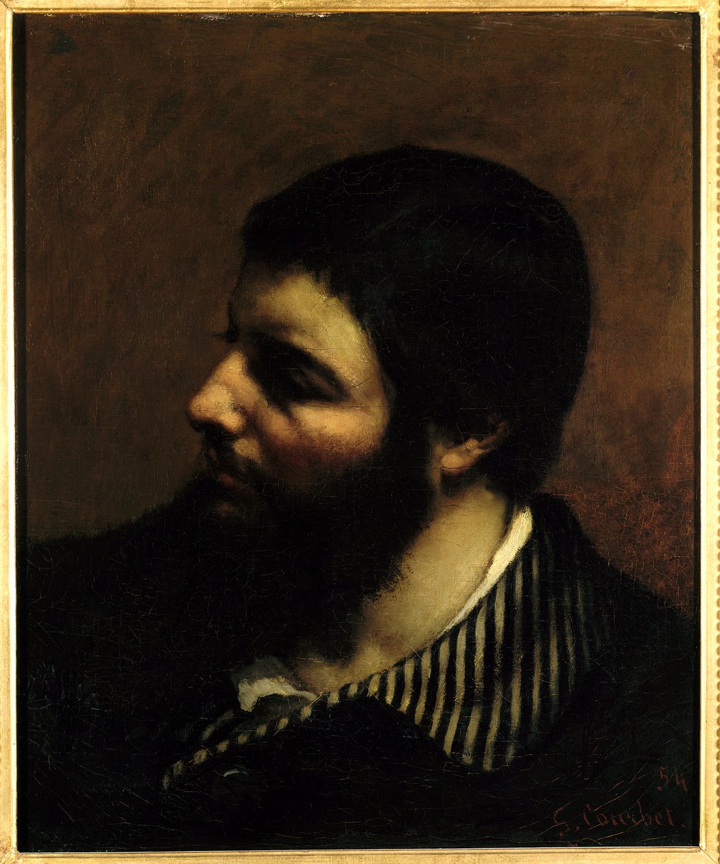 Self Portrait with the Stripe Collar by Gustave Courbet
