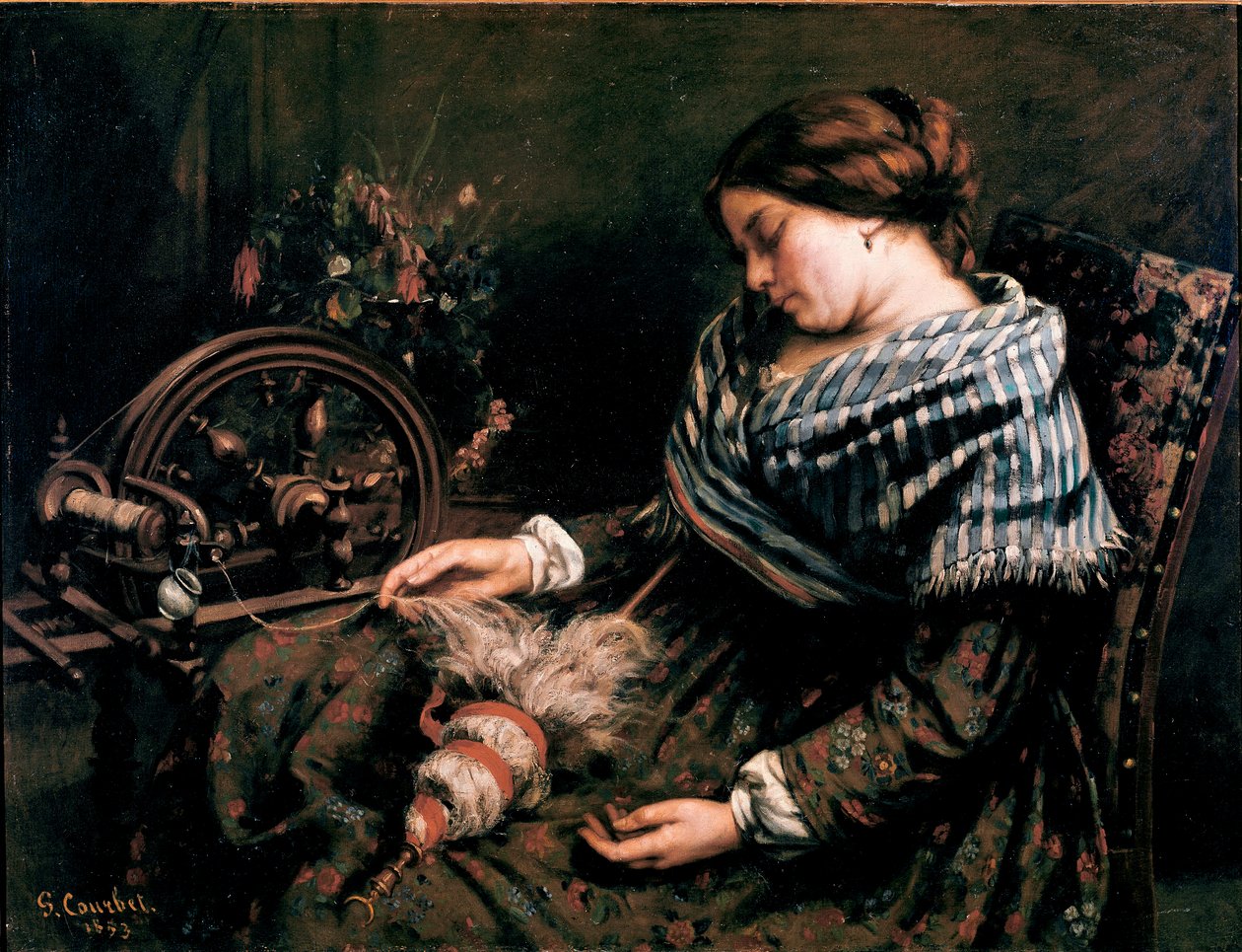 The Sleeping Spinner by Gustave Courbet