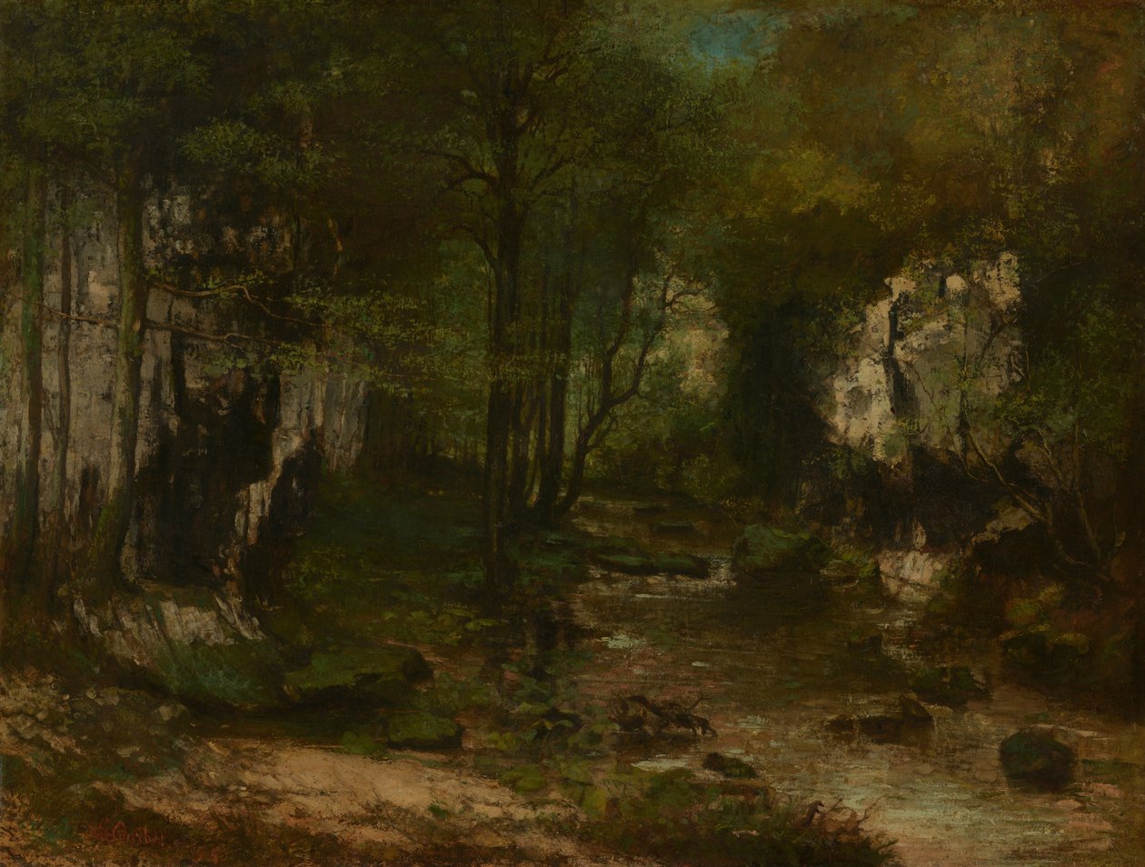 The Stream (The Brook of the Black Well; Valley of the Loue) by Gustave Courbet