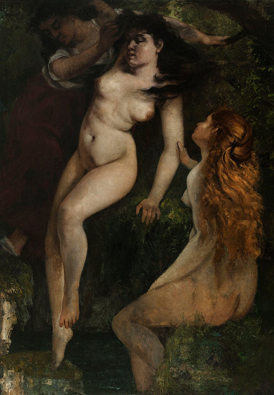 Three Bathers by Gustave Courbet