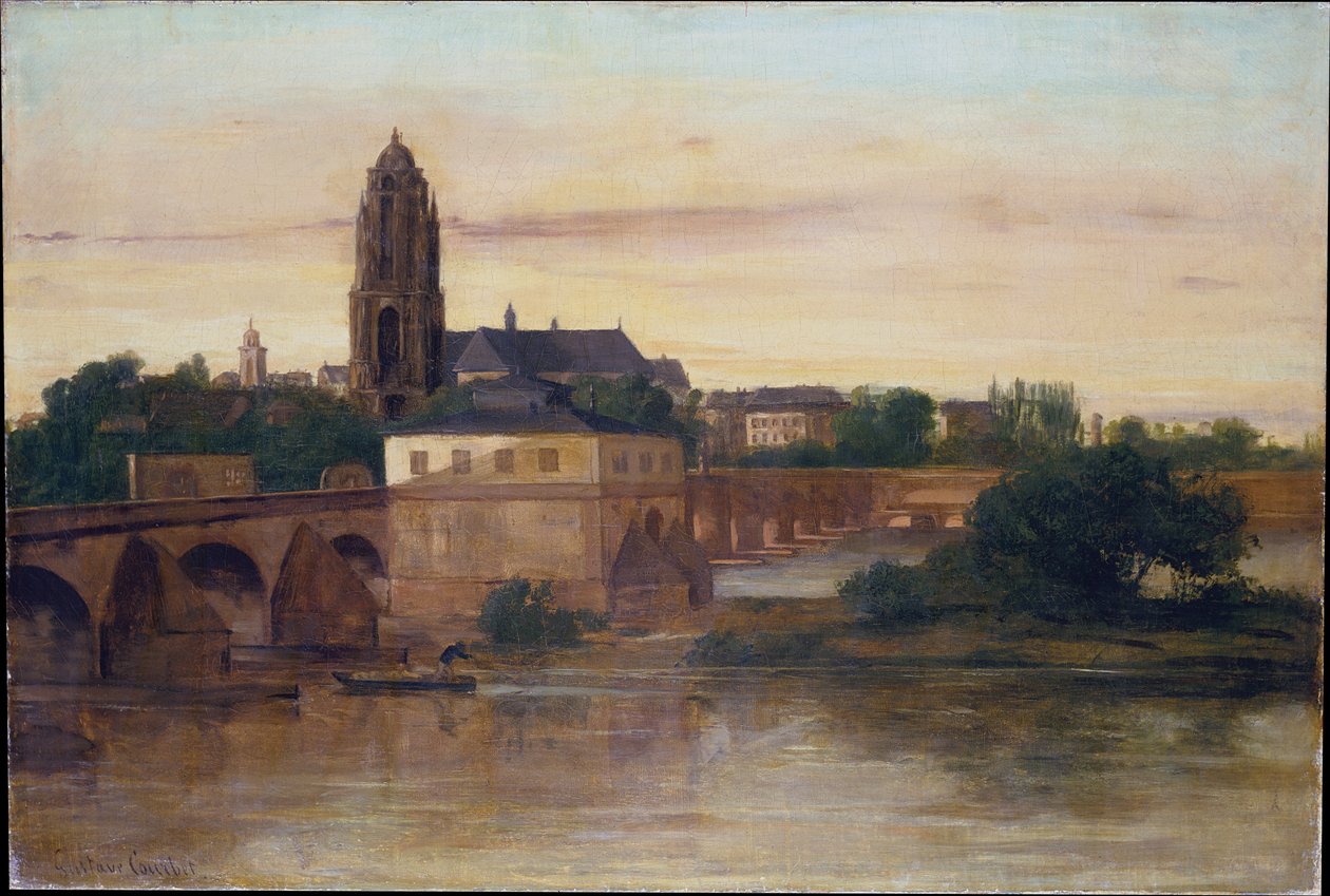 View of Frankfurt with the Old Bridge from Sachsenhausen by Gustave Courbet