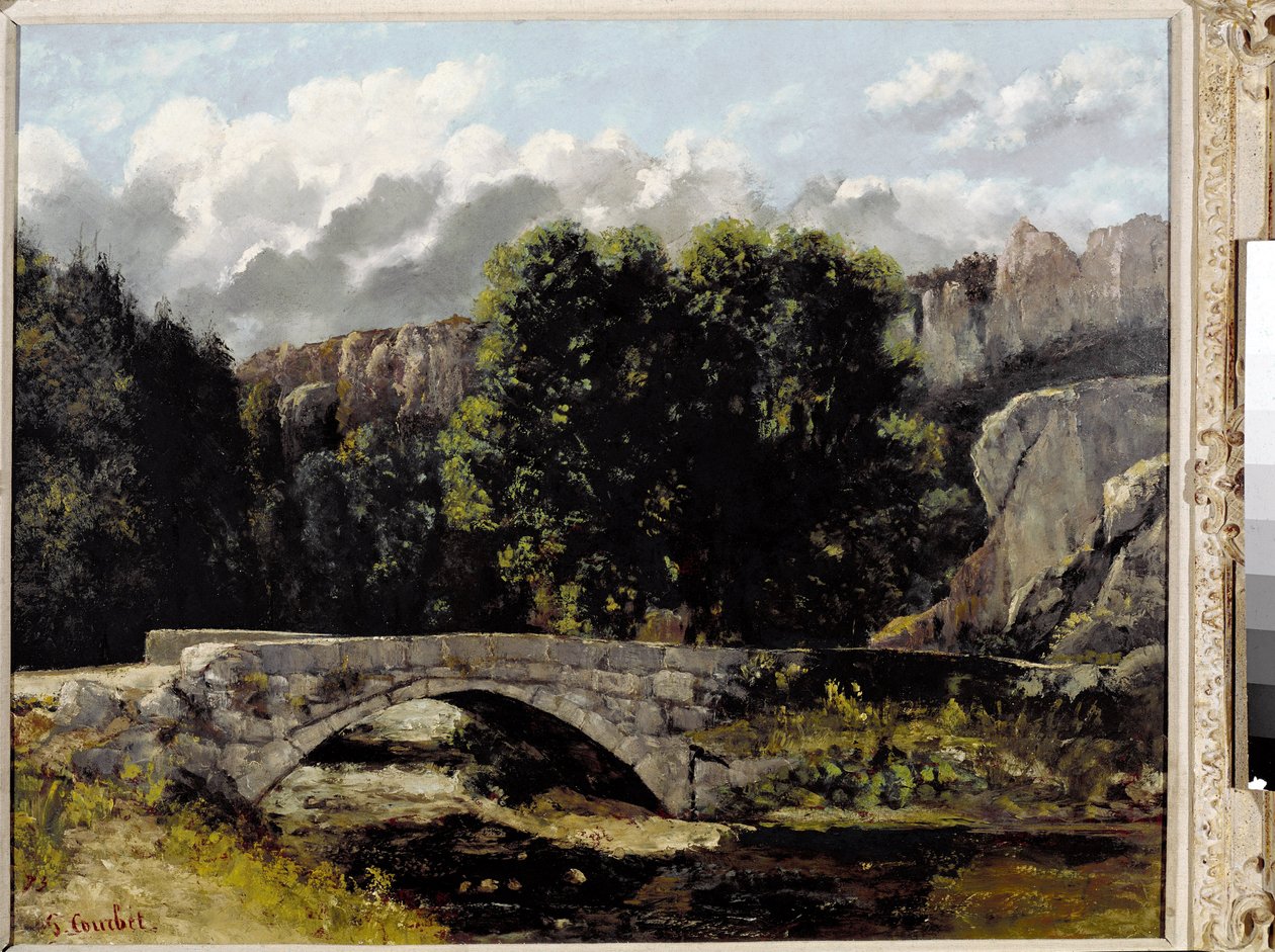 View of the Bridge of Saint Sulpice in Fleurier, Switzerland by Gustave Courbet