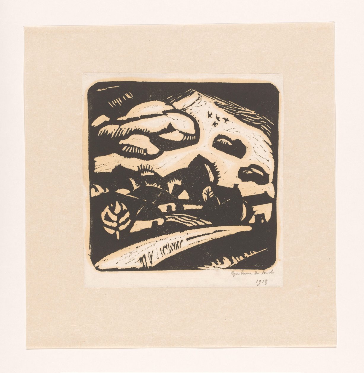 Landscape with Houses, Road, and Mountain by Gustave De Smet (signed by artist)