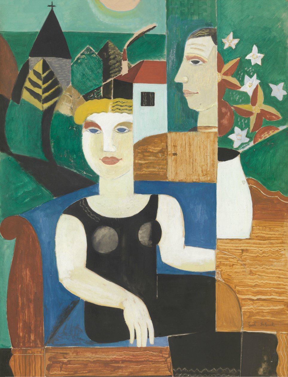 The Artist and his Wife in the Moonlight by Gustave de Smet