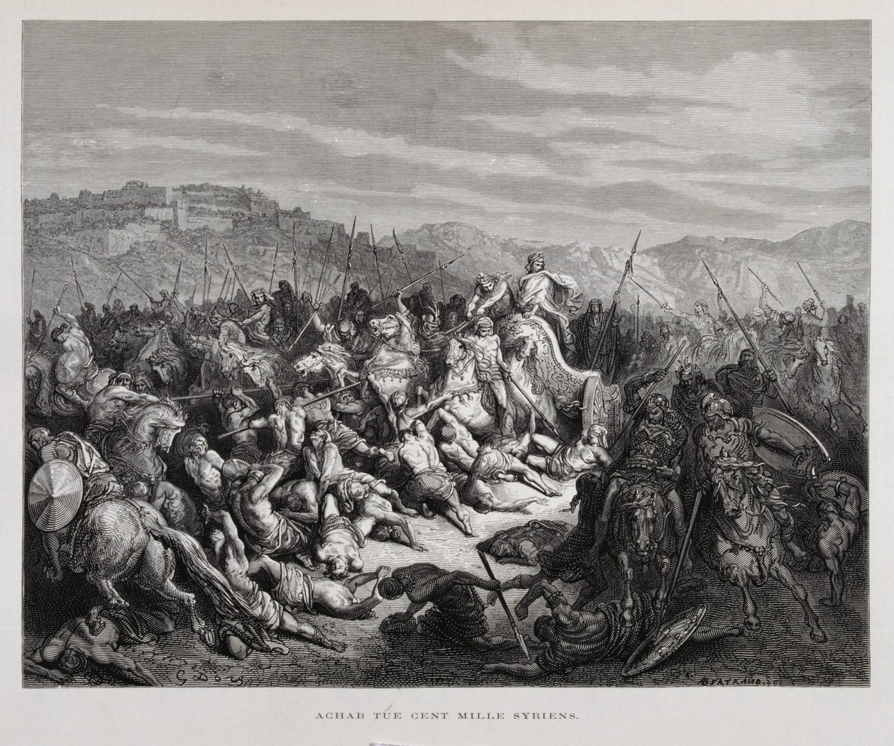 Ahab Fights the Assyrians at the Battle of Qarqar by Gustave Dore