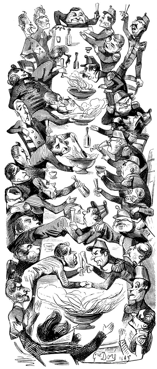 An International Punch, Drawing for the Magazine Le Journal pour Rire by Gustave Dore