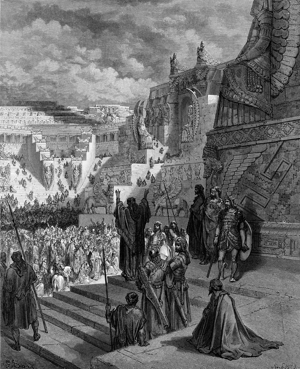 Artaxerxes granting liberty to the Jews - Bible by Gustave Dore