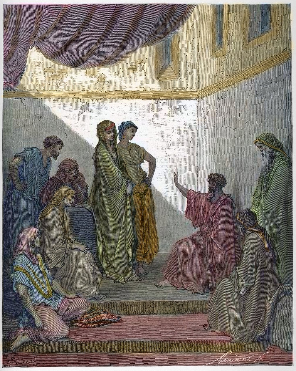 Baptism of Cornelius the Centurion - Cornelius the Centurion receives the faith of Jesus Christ, and is baptized by St. Peter. - Engraving in 