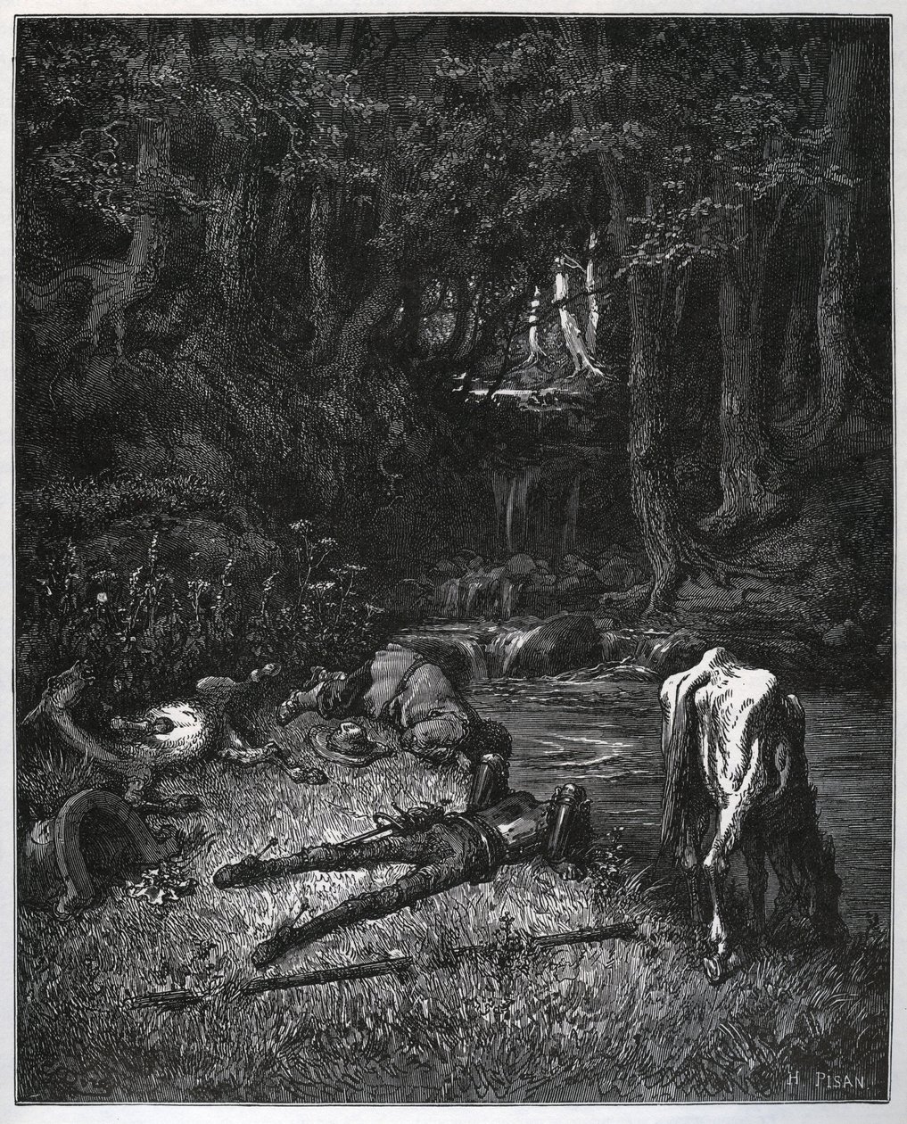 Bivouac in the Forest - Convinced by the beauty of the place, they resolved to spend the hours of nap there - from 