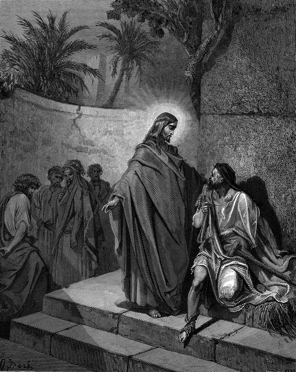 Christ healing the man sick of the palsy by Gustave Dore